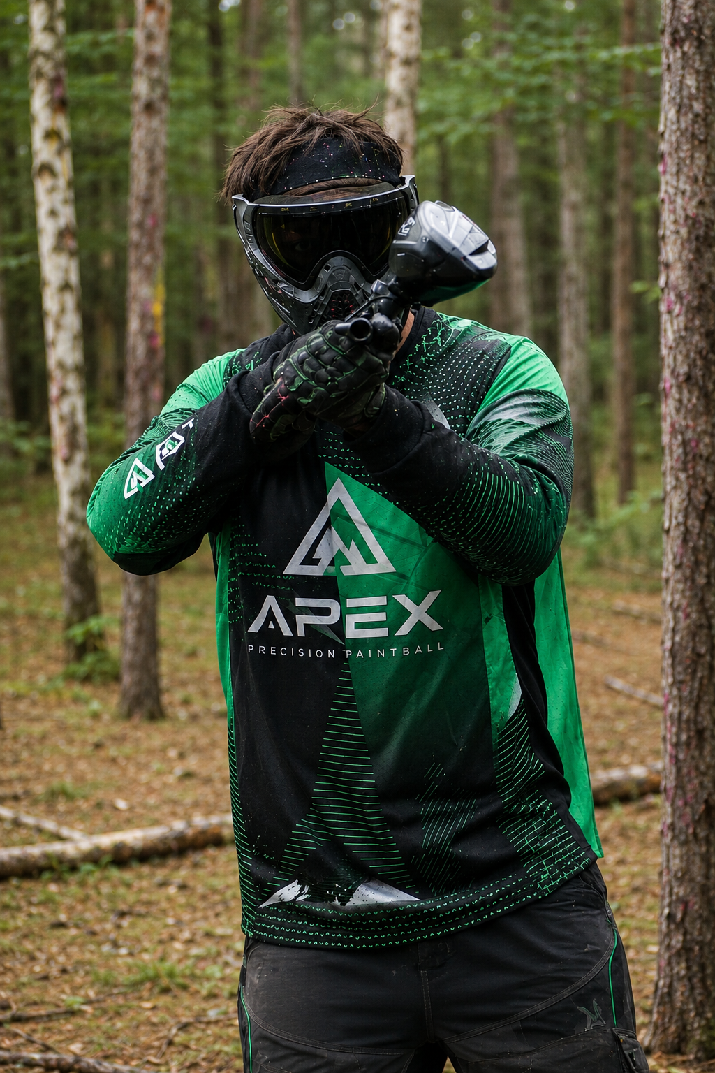 Grünes Custom Paintballtrikot Grünes Custom Paintballtrikot mit schwarzem Design