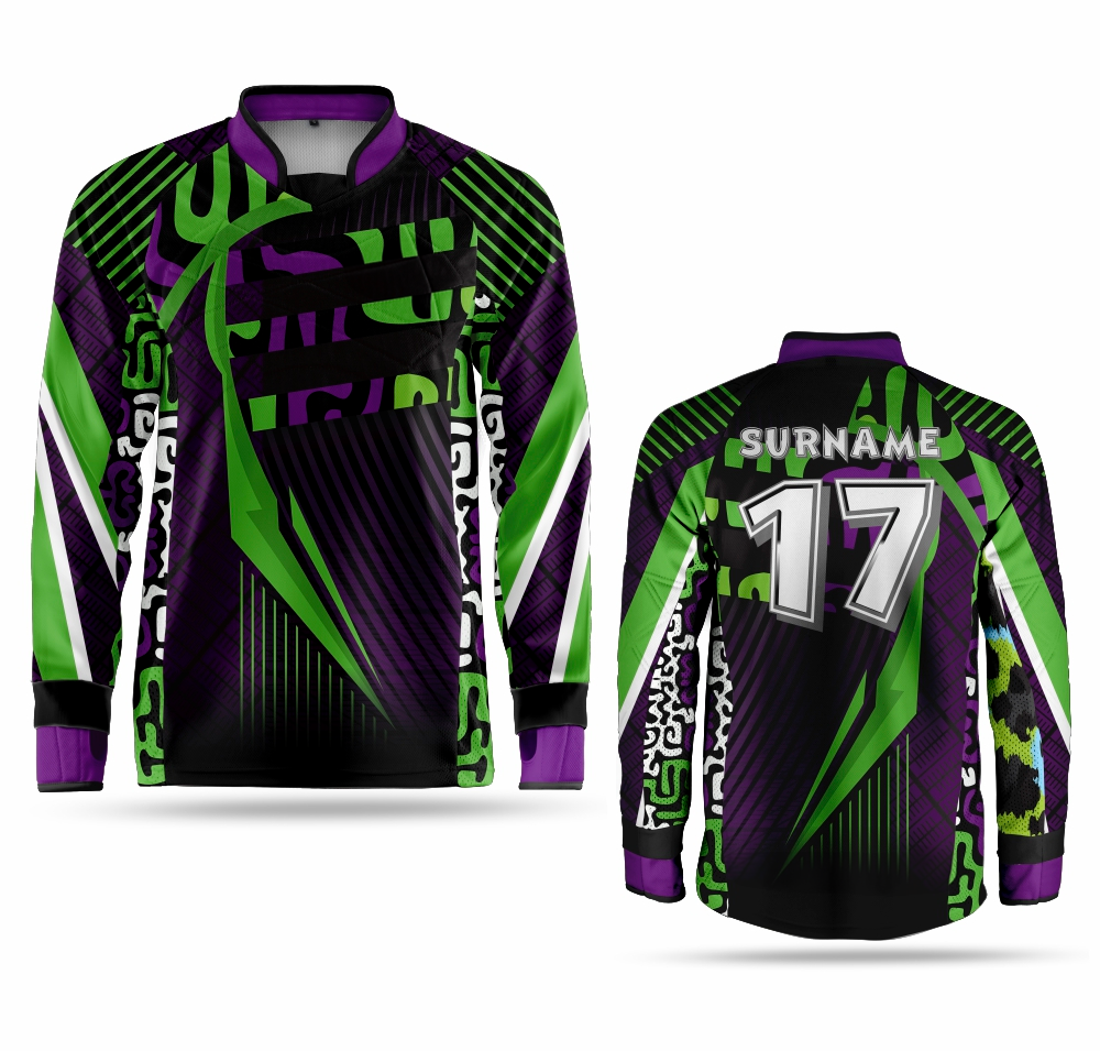 Paintball Bekleidung Lila-Grün Custom (Größe: S)