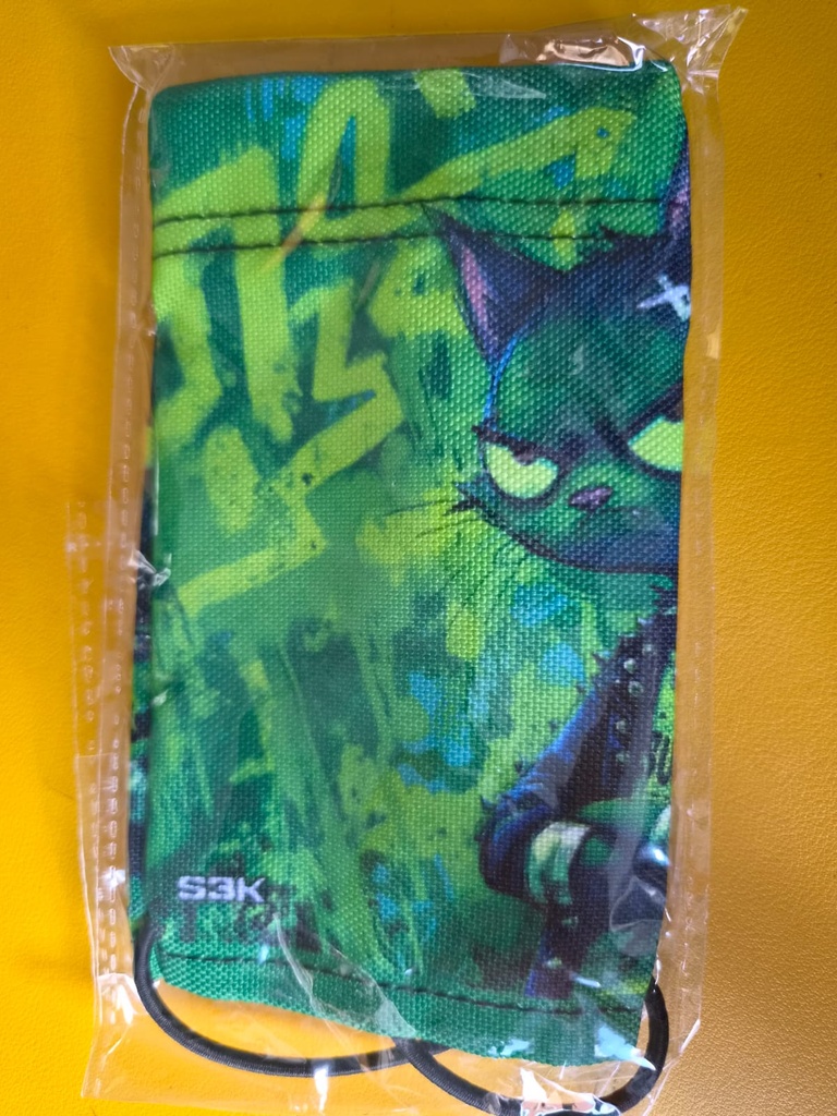 Paintballlaufsocke Graffiti Katze Grün