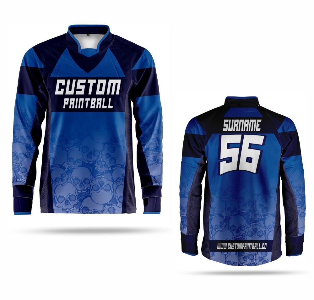 Paintball Trikot Blue Skulls (Größe: S)