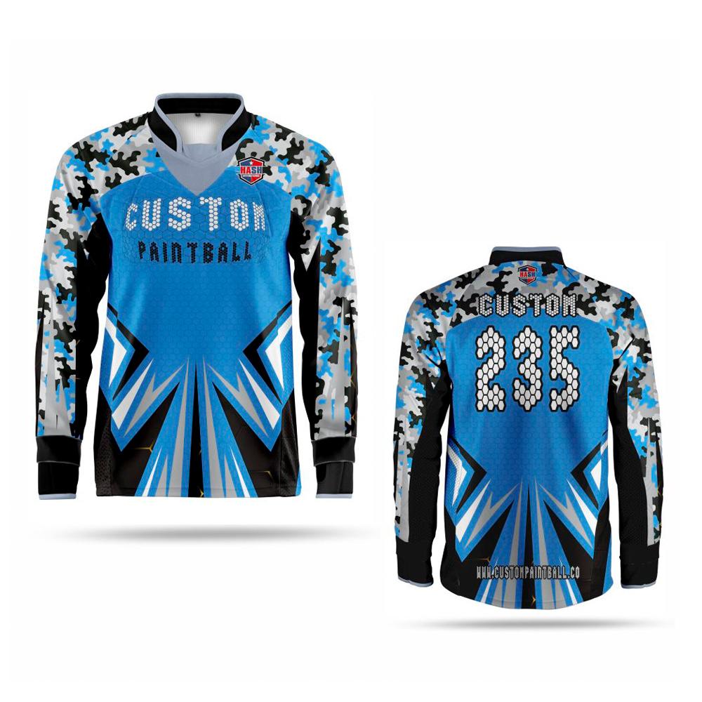 Paintballkleidung: Paintball Trikot "Blue Puzzle" (Größe: S)